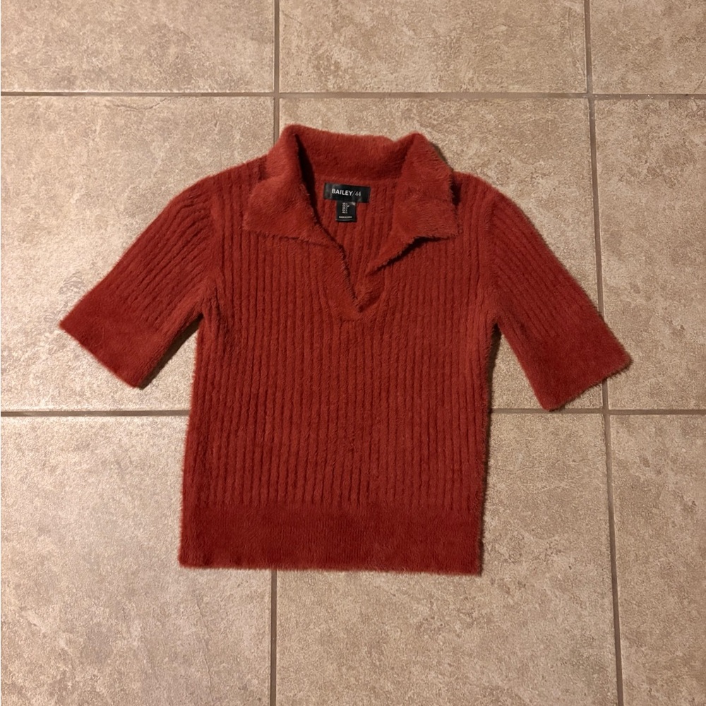 Bailey 44 Rust Fuzzy Knit Top